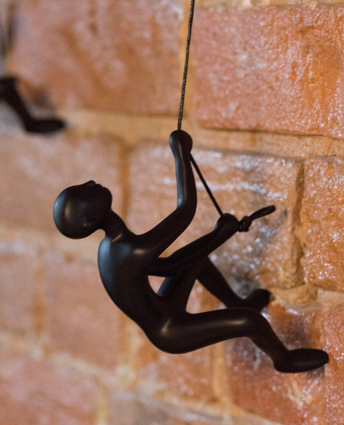 Climbing Man in Black Wall Art | 3.5"x5.5"
