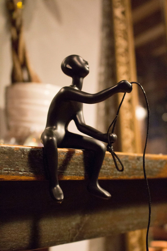 Climbing Man in Black Wall Art | 3.5"x5.5"