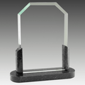 7" Clipped Corners Glass with Black Marble Base
