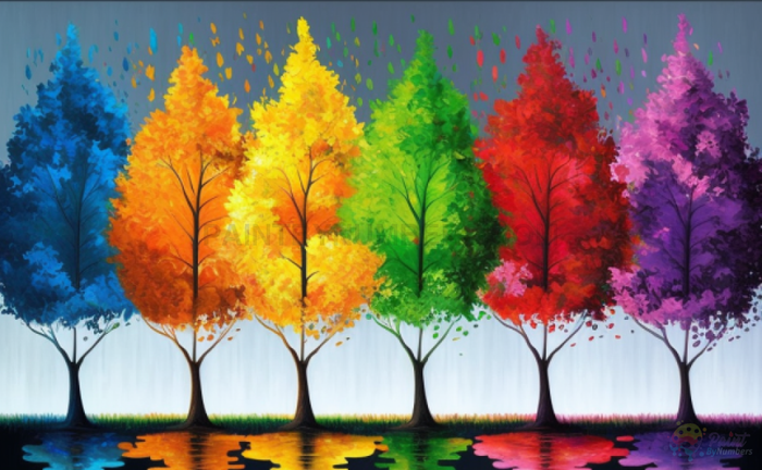 Colorful Trees Paint By Numbers Kit