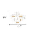 Contemporary White and Gold Geo Grid Wall Art | 23.5"x31.5"