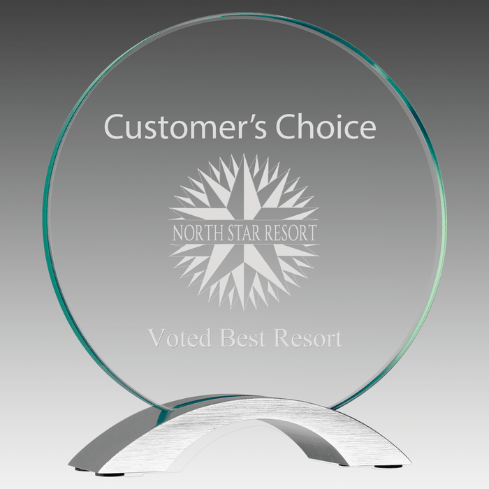 7.25" Round Cosmic Glass with Silver Base
