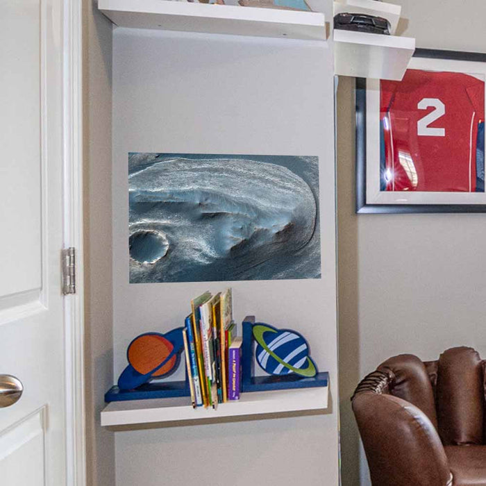 18x24 inch Cratered Surface of Mars Decal Installed in Alcove