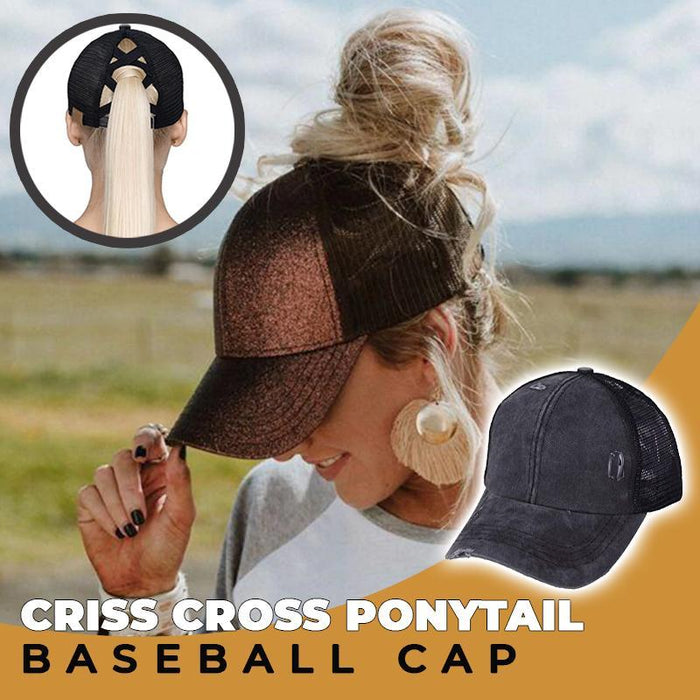 Criss Cross Ponytail Baseball Cap