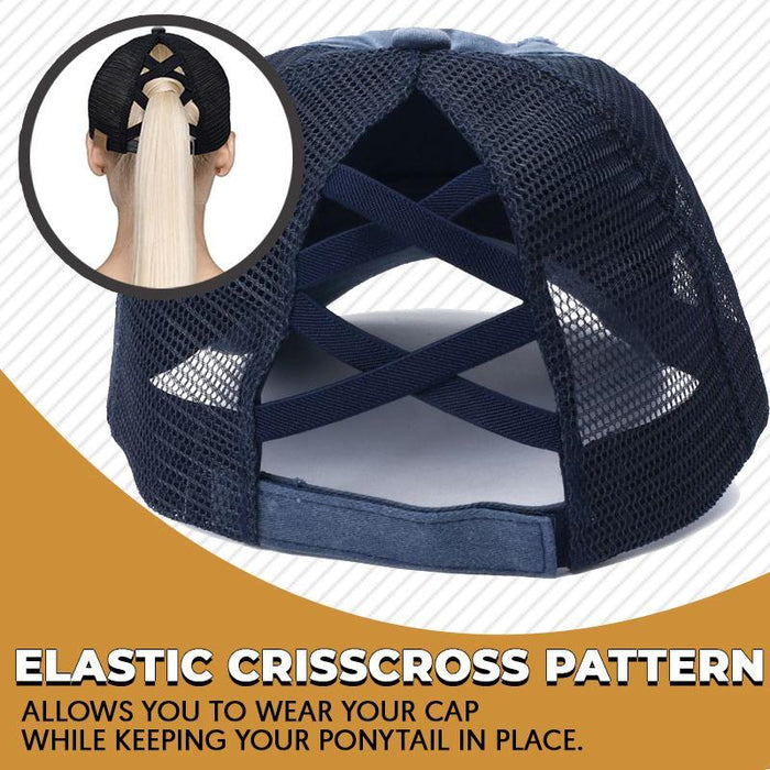 Criss Cross Ponytail Baseball Cap