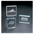 3" x 3" Clear Crushed Ice Acrylic Paperweight