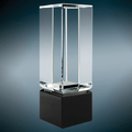 2.25" x 7" Clear Crystal Block on Black Crystal Base