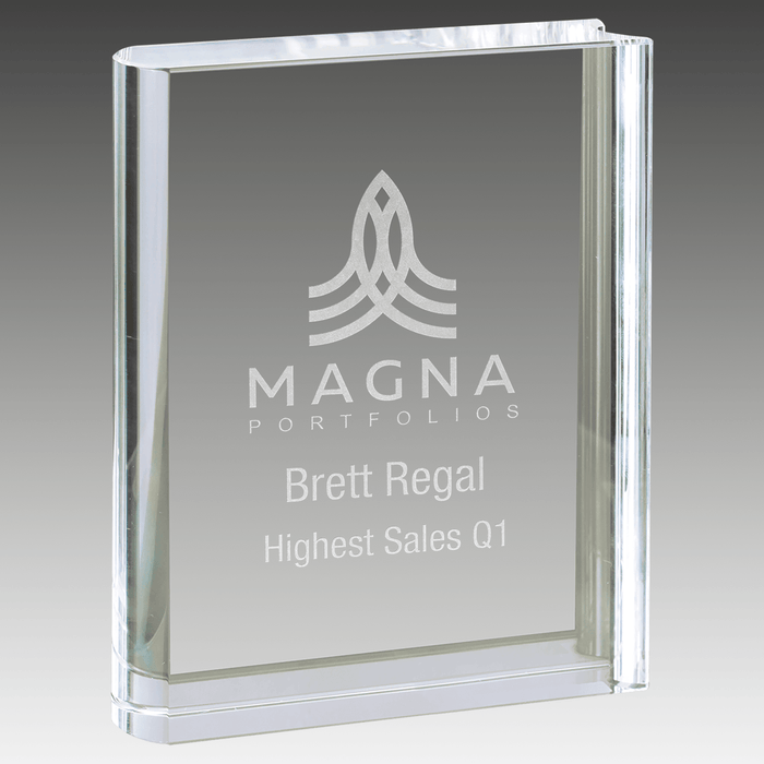 3.75" x 5" Clear Crystal Book