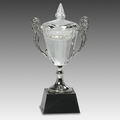 8" Crystal Cup with Silver Handles and Stem