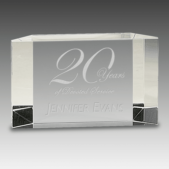 5" x 3" Clear Crystal Facet Block