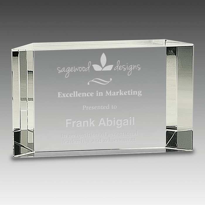 6" x 3.5" Clear Crystal Facet Block