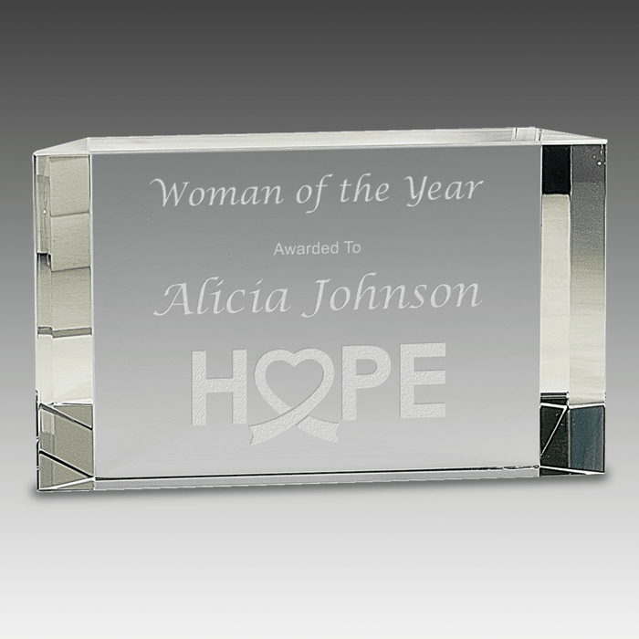 7" x 4.25" Clear Crystal Facet Block