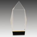 7.5" Clear Crystal Facet Rectangle on Black Base