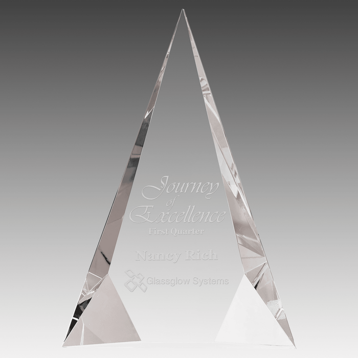 7" x 10" Crystal Facet Triangle