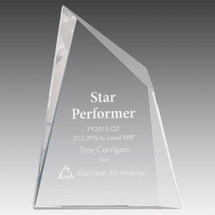 6.5" x 8.75" Crystal Facet Wedge