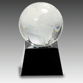 3" Crystal Globe on Black Base