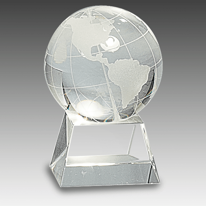 3.5" Crystal Globe on Clear Base