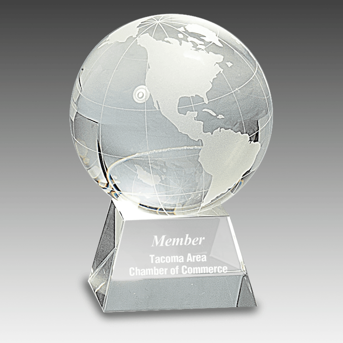 4.5" Crystal Globe on Clear Base