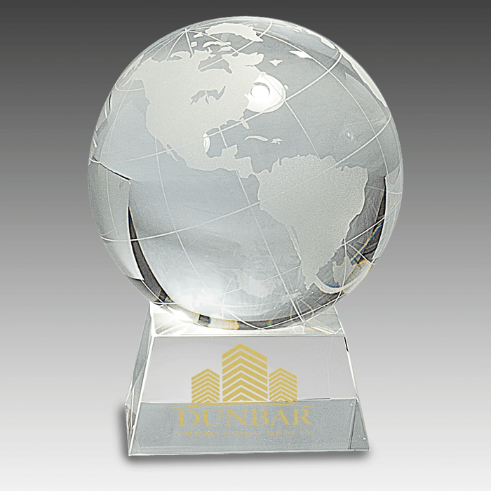 5.5" Crystal Globe on Clear Base