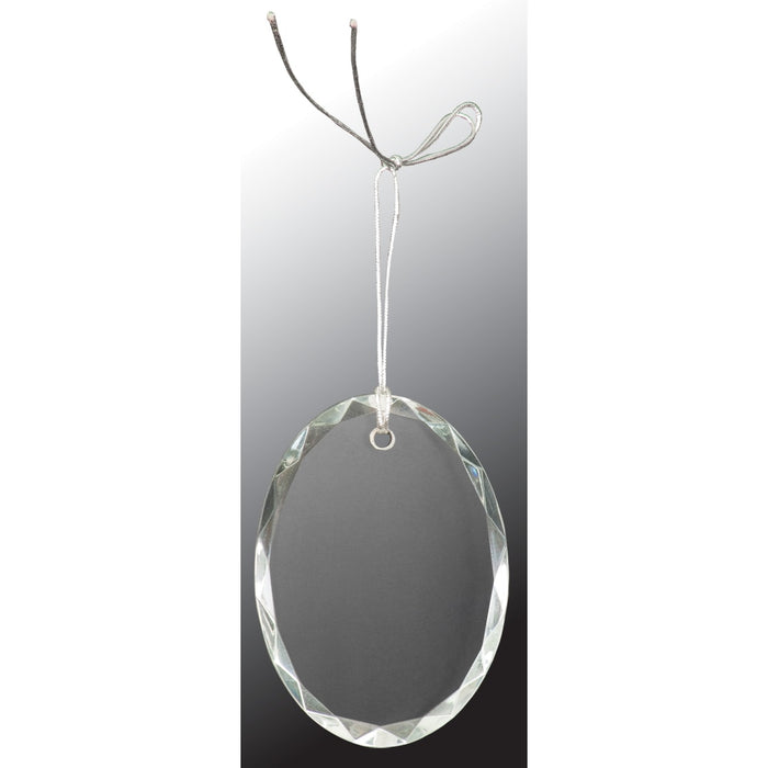 3" Crystal Faceted Oval Ornament
