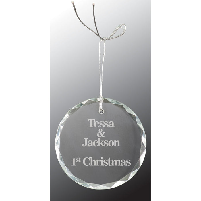 3" Crystal Round Faceted Ornament