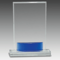 7.75" Crystal Rectangle with Blue Accent