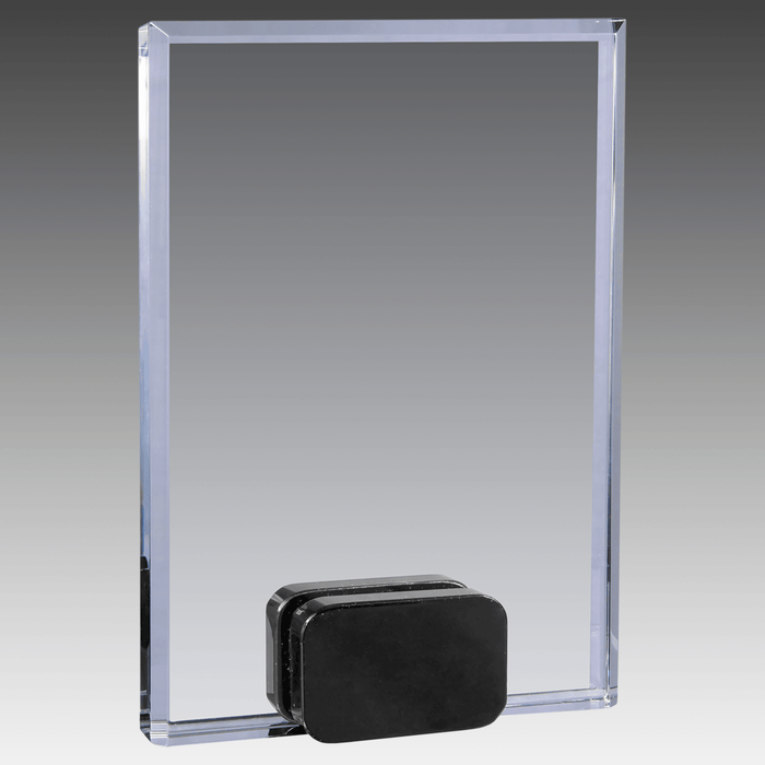 5" x 7" Crystal Rectangle with Black Crystal Base