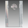 6.5" Clear Crystal Rectangle with Globe Etching