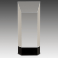 8.25" Clear Crystal Self-Standing Rectangle on Black Base