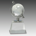 6" Crystal Spinning Globe on Clear Base