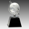6" Crystal Spinning Globe on Black Base