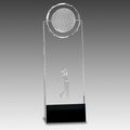 9.5" Clear/Black Crystal Standup with 3D Golfer