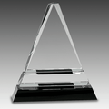 6.5" Clear Crystal Triangle on Black Crystal Pedestal Base