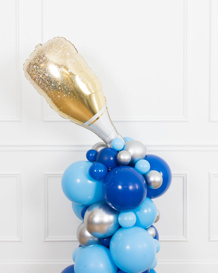 Custom Business Collection - Celebratory Champagne Foil Balloon Column- 4ft