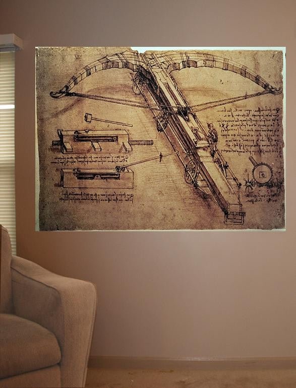 Da Vinci "Design for a Giant Crossbow" (1485) Glossy Poster (4 Sizes Available)