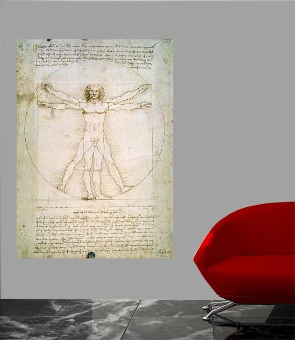Da Vinci "Vitruvian Man" (1490) Glossy Poster (5 Sizes Available)