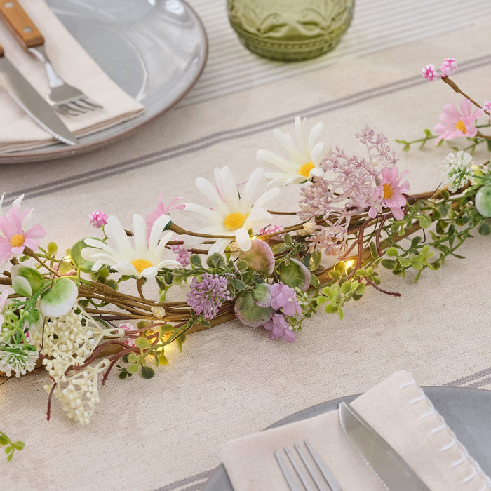 Daisy Dreams Pre Lit Wreath & Garland Bundle