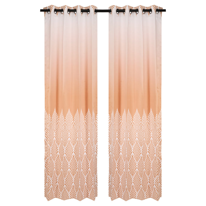 Designer Curtain -  Autumn Ember Glow - Fiery Orange