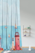 Designer Curtain -Coastal Lighthouse Adventure (Nautical Theme Curtains)
