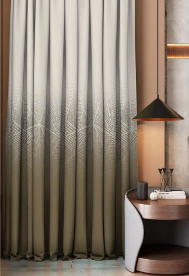 Designer curtains - "Beige Geometric Ombre Curtains"