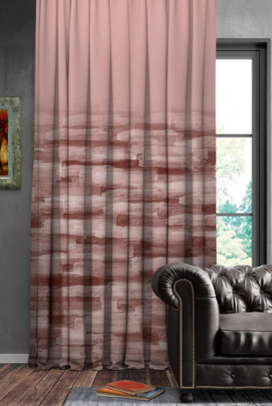 Designer curtains -  "Blush Pink Watercolor Striped Curtains"