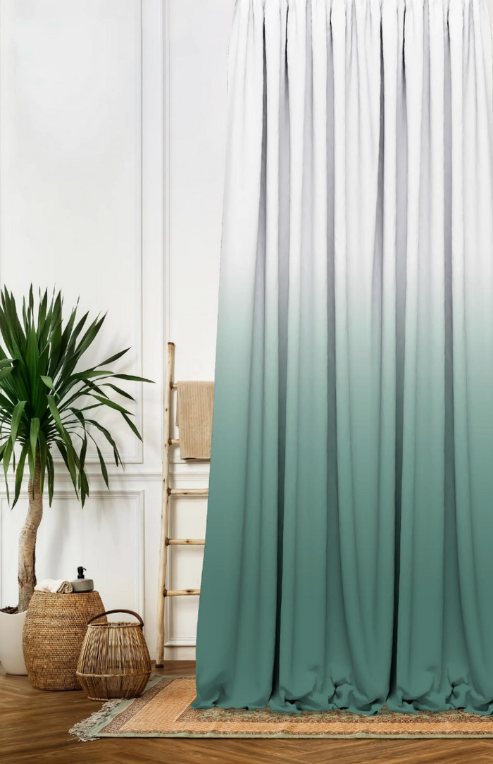 Designer curtains - Tranquil Teal Ombre Sheer Curtains