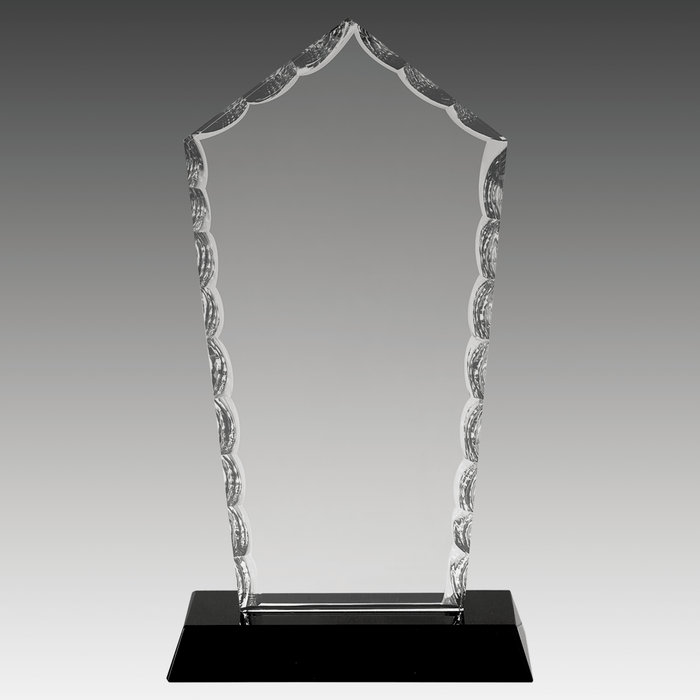 7.75" Diamond Facet Glass on Black Base