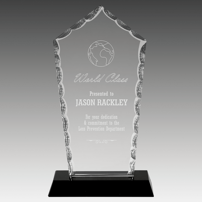7.75" Diamond Facet Glass on Black Base