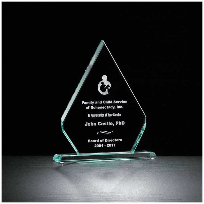 6" x 7.5" Diamond Series Glass Award