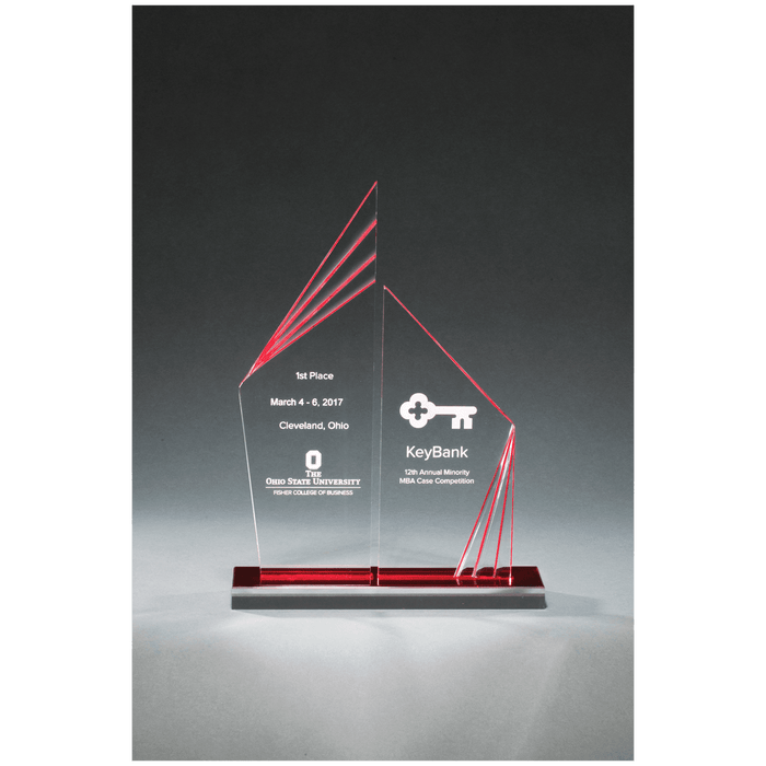 9.5" Double Zenith Acrylic with Red Mirror Base