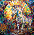 Dream Horse in Stained Glass Window