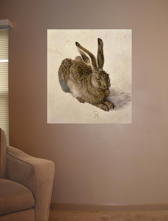 Durer "Hare" (1502) Glossy Poster (3 Sizes Available)