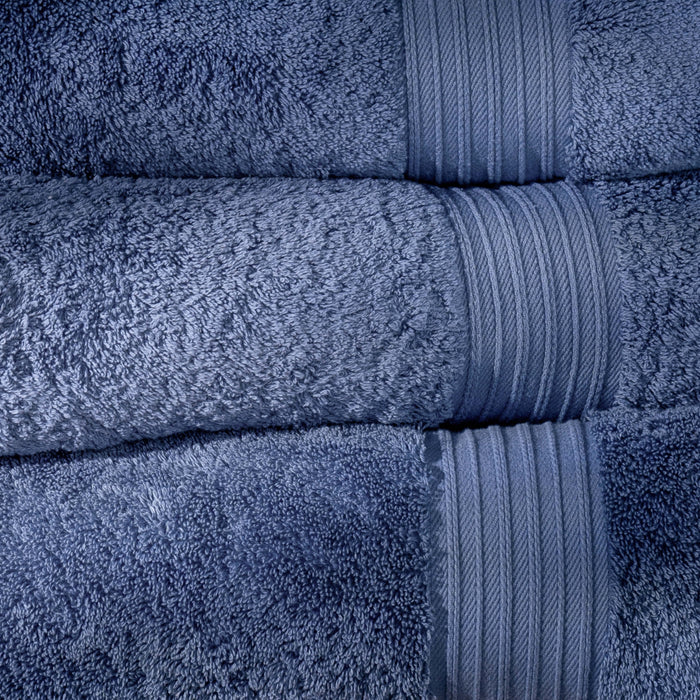 Dusky Blue Egyptian Cotton Towels bedroom detail 1 | Soak and Sleep