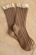 Dye & Wash Crochet Trim Socks